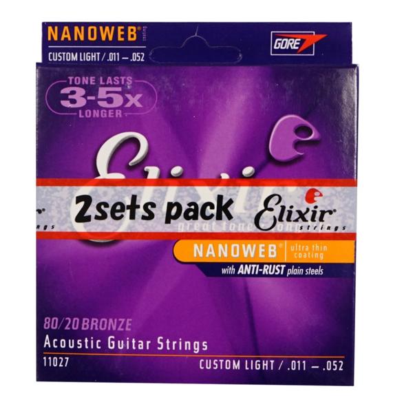 99992 ELIXIR 11027-2P NANOWEB CT.LIGHT アコギ弦 2セット(エリクサー)|売買されたオークション情報 ...