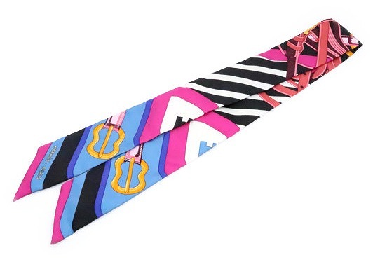 ☆新同☆HERMES エルメス ベルトデザイン シルクツイリースカーフ 箱付