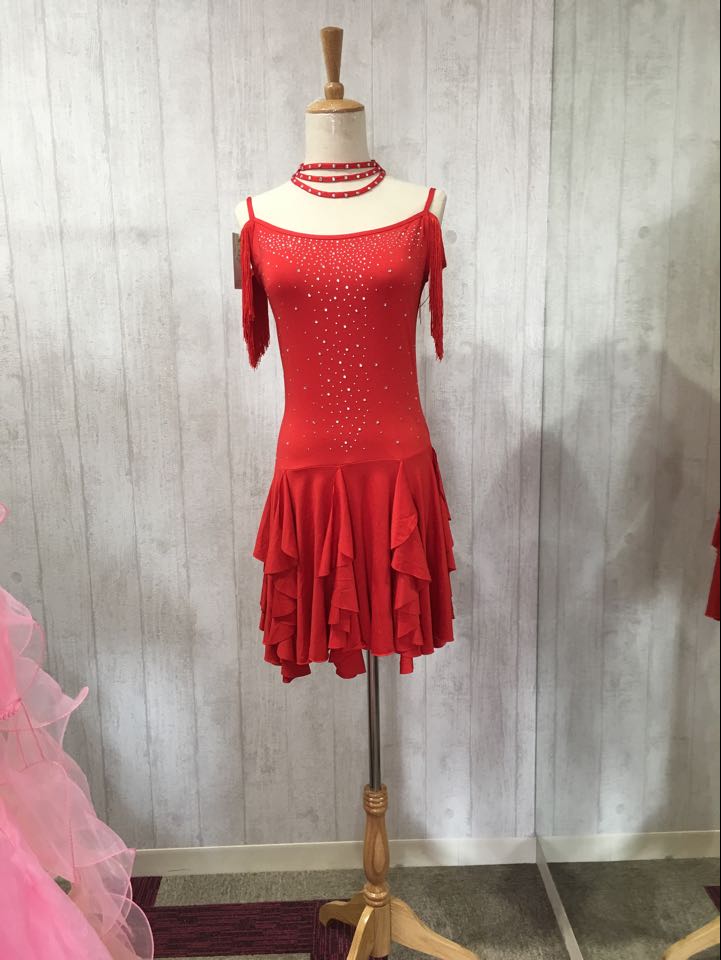 あすつく即納社交ダンスドレス/ラテンドレス　練習（1着のみ）　x０２０　M