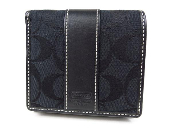 72837★本物★コーチ★Wホック財布★シグネチャー★極美品★