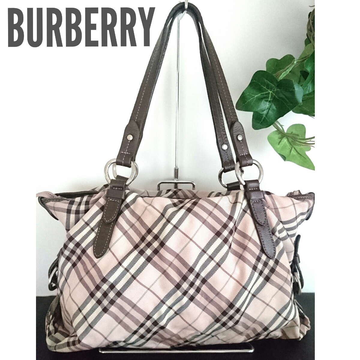 正規 バーバリー BURBERRY BLUE LABEL ショルダーバッグ レザー トート 
