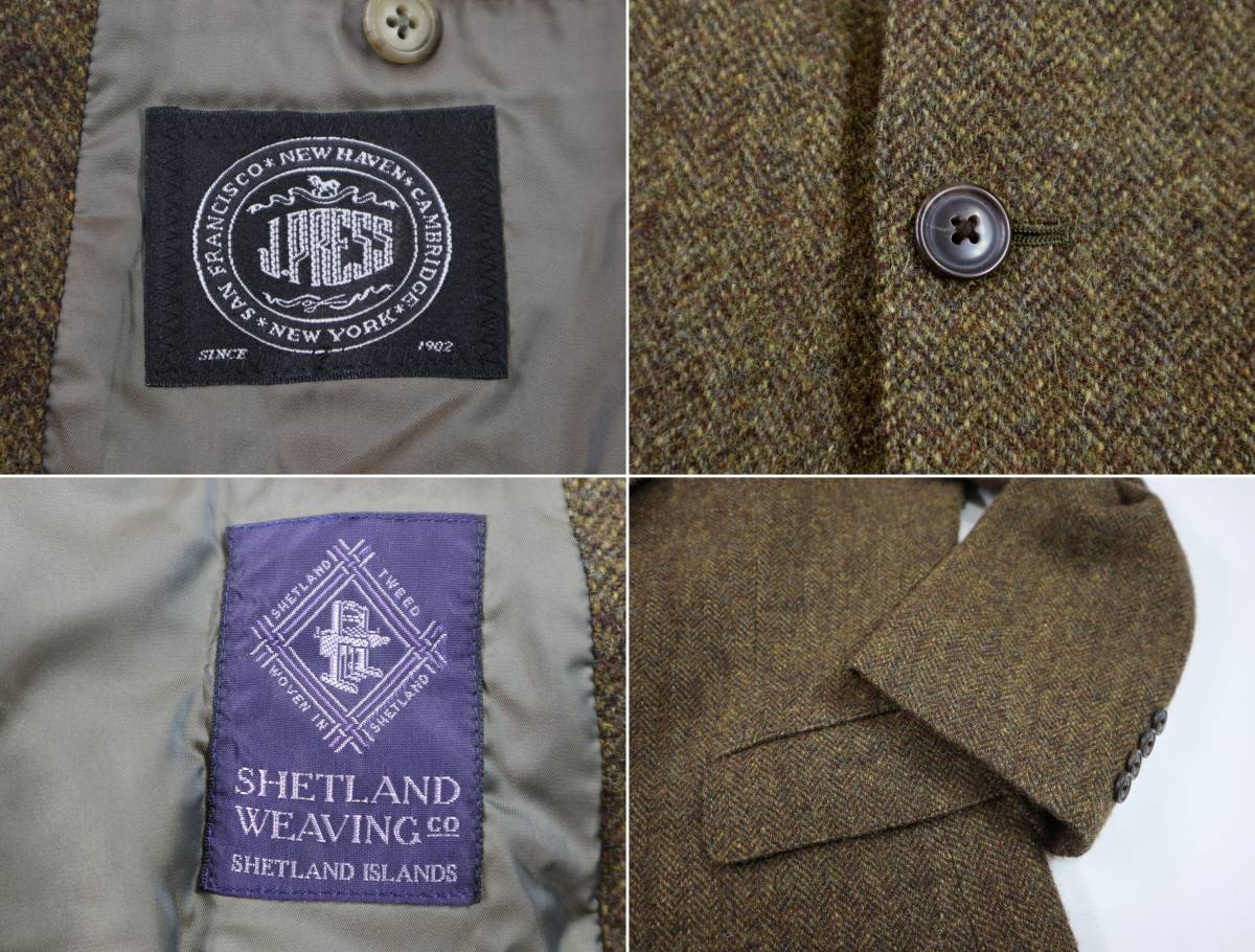 美品☆J.PRESS×SHETLAND WEAVING ツイードテーラードジャケット/L