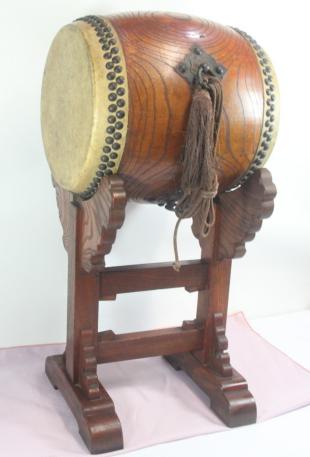 三菱 ◇本欅長胴太鼓 岡田屋◇太鼓台付き◇67cm 5.25