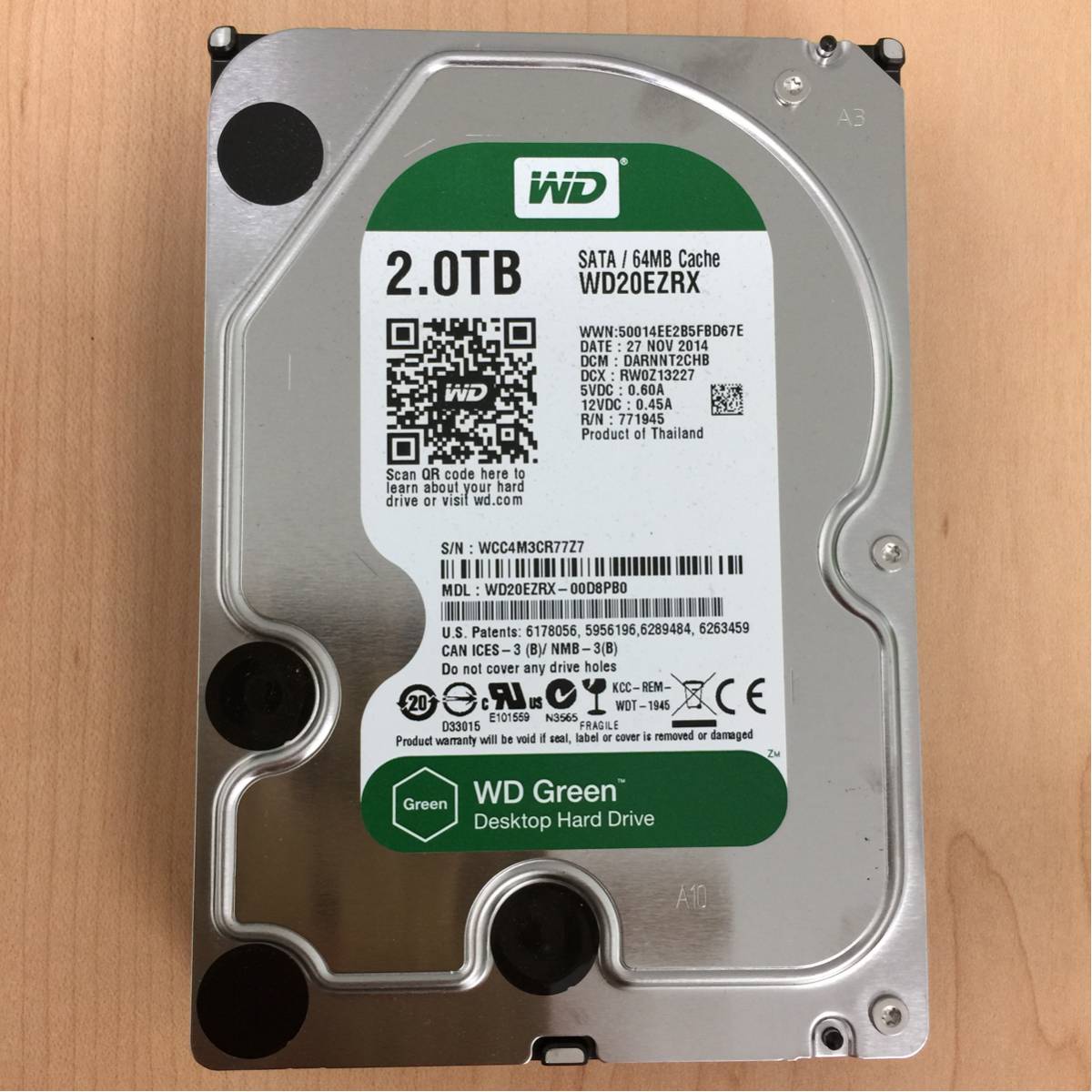 WDC WD20EZRX 2TB 完動品 中古 ②