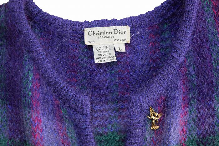 Dior Christian ベスト ニットベスト 公式通販 刺繍 古着 総柄ニット