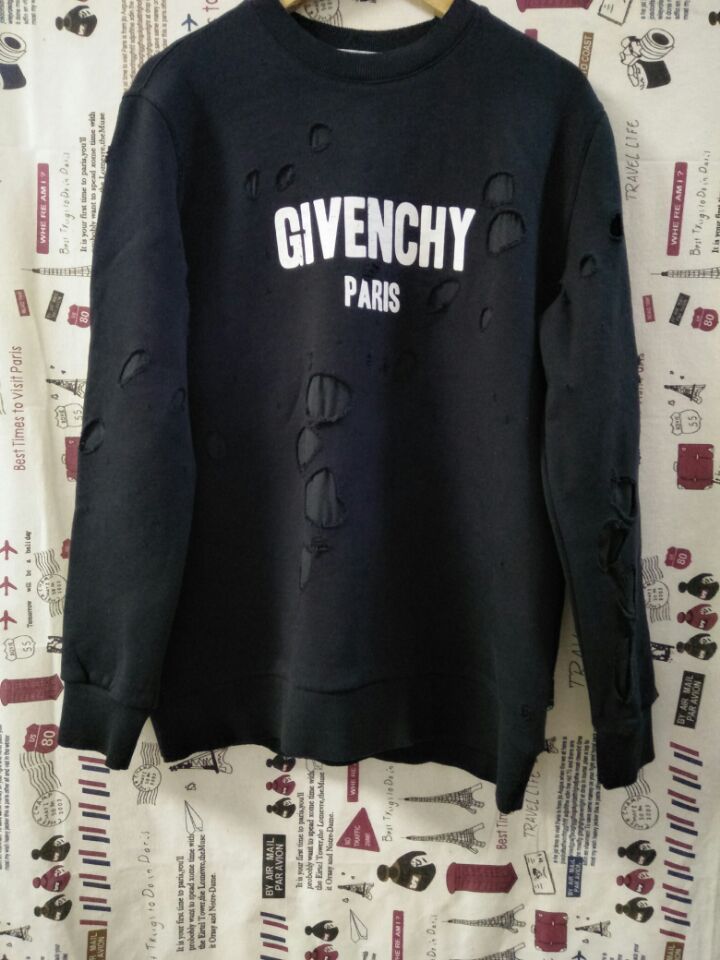 GIVENCHY ジバンシー ダメージ スウェット スウェットシャツ ブラック