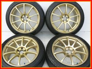 ADVAN RS ゴールド 美品 PCD98/5穴 バリ山タイヤ付き！ 希少品！ アルファロメオ147にどうぞ！