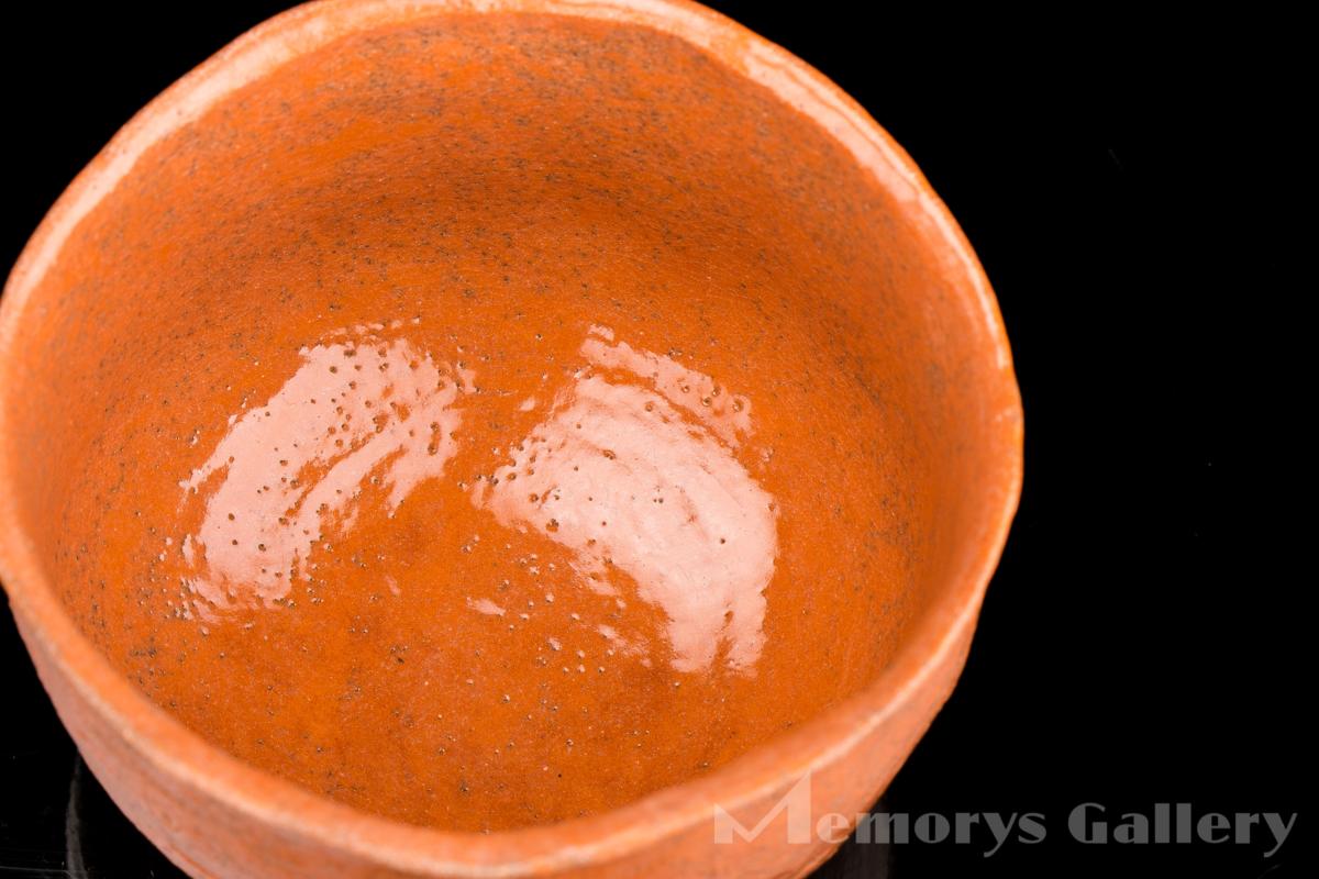 FROM 【雅】杉本貞光 赤茶碗 共箱 仕覆 塗二重箱 本物保証 JAPAN