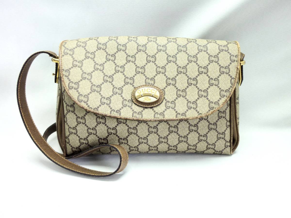 【定番，人気セール】 B2007 GUCCI オールド グッチ プラス ショルダー バッグ GG プラス PVC(オールドグッチ)｜売買されたオークション情報、yahooの商品情報をアーカイブ公開 - オークファン かばん、バッグ