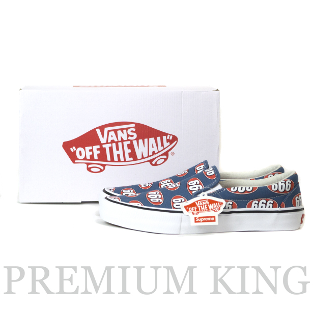 国内正規 2017SS Supreme × Vans 666 Slip-On Navy 新品 シュプリーム 