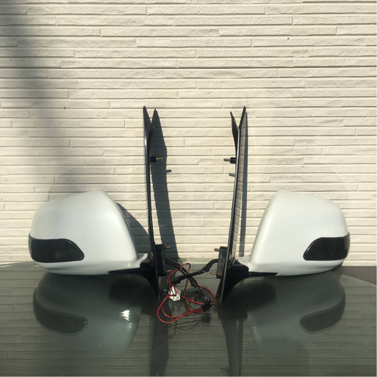 アルファード 10 15 LEDウィンカーミラー 左右 業者スモーク加工 ウィンカー点灯確認済み ブルーレンズ