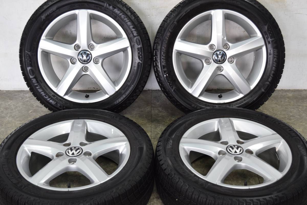 【使用僅か】フォルクスワーゲン 純正 アスペン ゴルフ7 ゴルフ6 パサート ジェッタ 等 16in 6J +50 PCD112 X-ICE XI3 205/55R16 2012年製