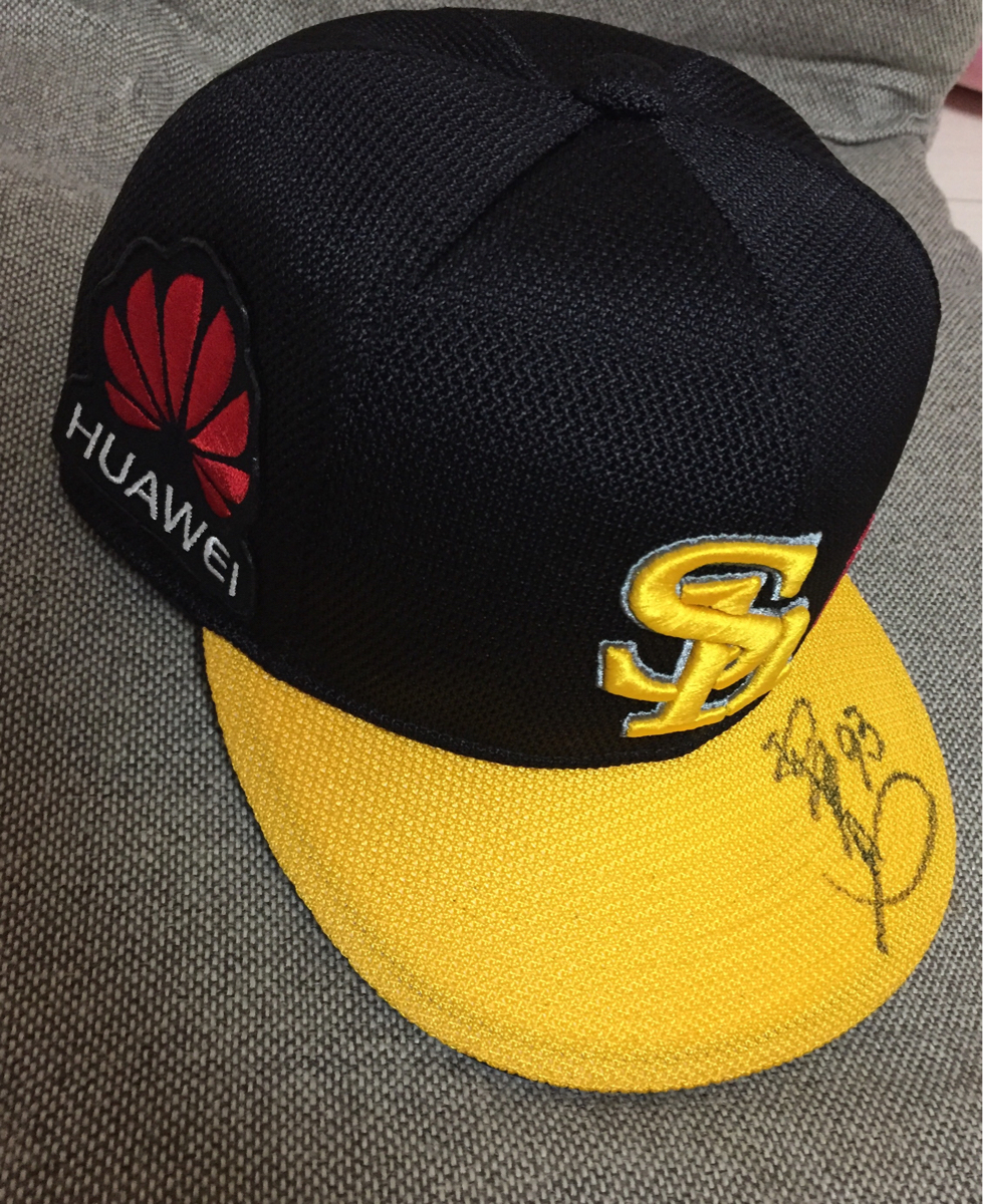 ソフトバンクホークス 村松有人コーチ 直筆サイン入りキャップ 実使用
