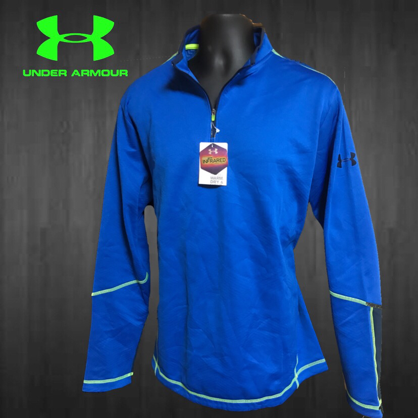 激安！訳あり 新品 アンダーアーマー 1/4 ジップ ジャケット 青 インフラレッド 高機能 ストーム ゴルフ トレーニング UNDER ARMOUR