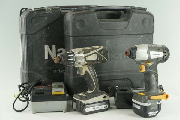 [JUNK]USED 2台セット 松下電工 EZ7206 充電式インパクトドライバー ケース付 [RT1271546]