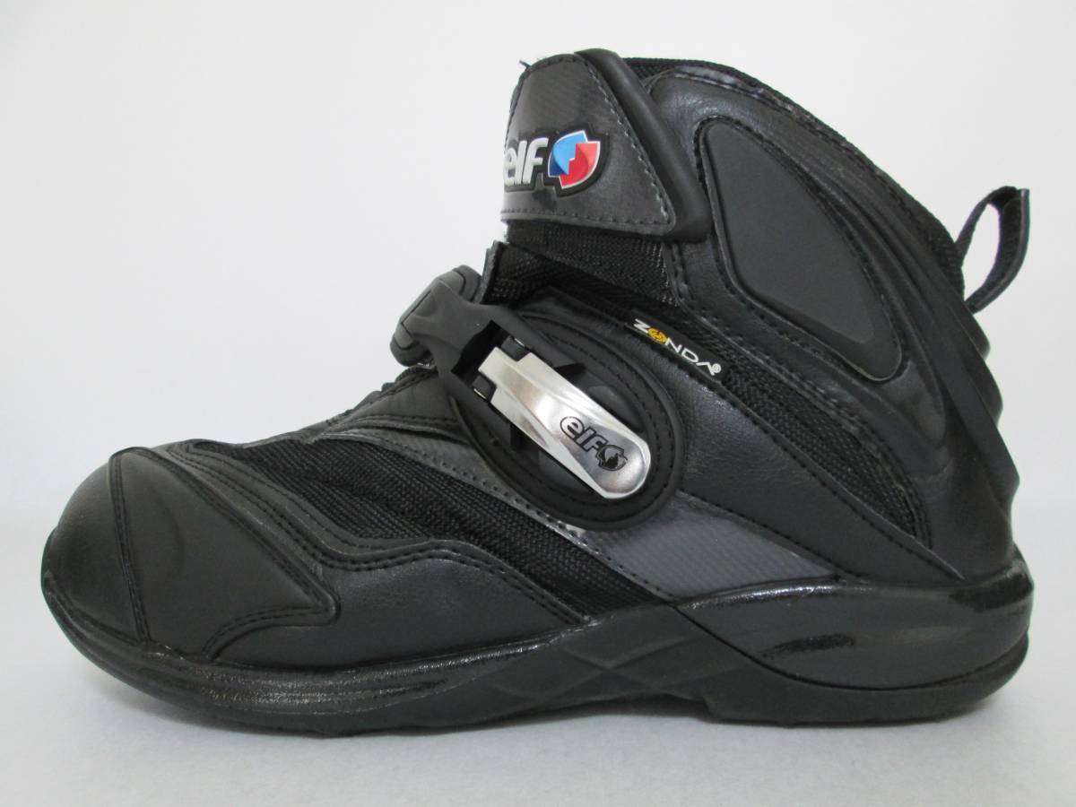 【中古】 ライダーブーツ　 エルフ(ELF) Synthese 14 ブラック 25.5cm