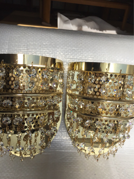 壁掛け シャンデリア スワロフスキー ストラスビーズ ( 検索用 ゴールドキング デコトラ 当時物