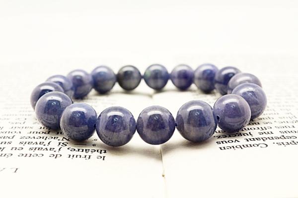 13A ティファニー社が名付け親☆ タンザナイト ブルーゾイサイト ブレスレット 12mm 【559A