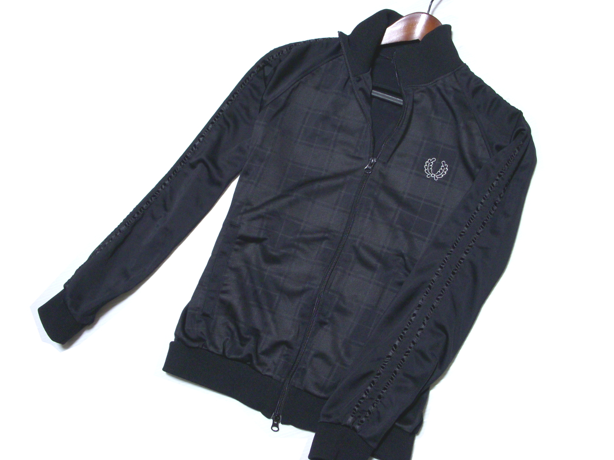 日本製■フレッドペリー　シャドーチェック　トラックジャケット　ジャージ　袖ドレープライン　ローレルロゴ FRED PERRY　ヒットユニオン
