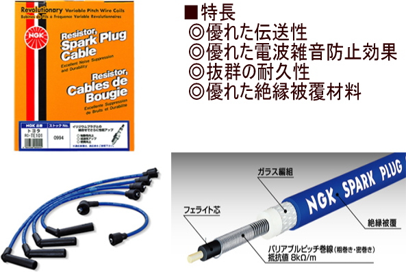 NGKプラグコード キャラバン／ホーミー E24 エンジン VG30E (KEE24/AEGE24/FEGE24/KEE24/AEGE24/FEGE24) エヌジーケー RC-NX43