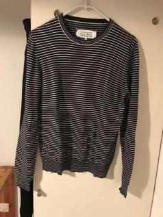 【中古】マルジェラ 12SS ボーダーニット　S　黒ｘ白　44 Margiela Maison エムエム サイズOne SWEATER アーティザナル