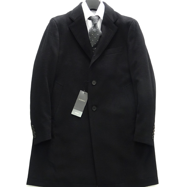 新品 定価7.8万! D'URBAN ダーバン 秋冬ウールチェスターコートＭ黒★J27926 日本製