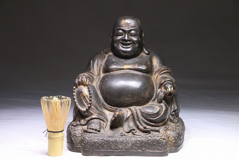 仏教美術 金銅 招財納福 彌勒仏像 清時代 高26cm X07G06A