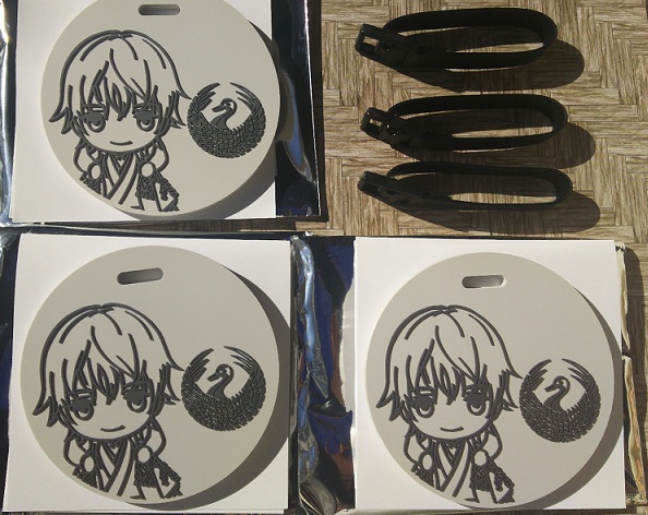 刀剣乱舞 【刀剣乱舞】鶴丸国永☆ぽてだん スリーコインズ 3COINS ネームタグ ラバー 3つセット ぽてだん 3COINS スリコ ネームタグ 全9種+5個(計14個