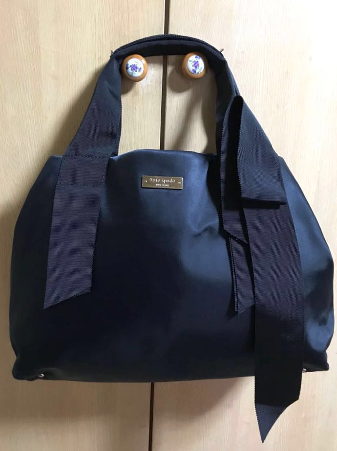 Kate spade New York ナイロンリボンハンドバッグ ブラック ケイト 