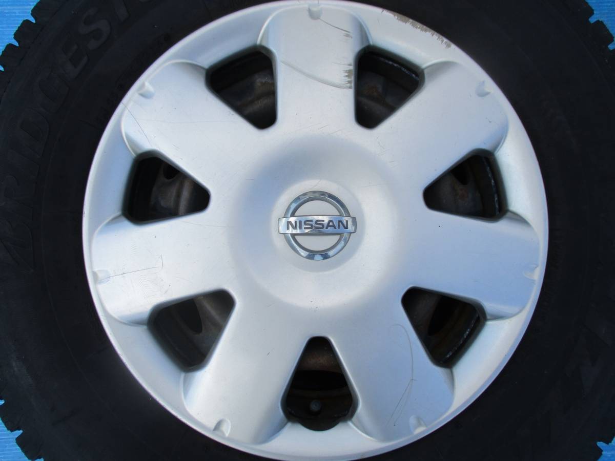 ★☆195/80Ｒ15　ニッサン　キャラバン装着　鉄ホイール　ニッサン純正ホイールキャップ付スタッドレスタイヤ　冬タイヤ☆★_4