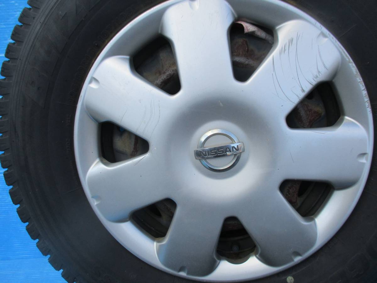 ★☆195/80Ｒ15　ニッサン　キャラバン装着　鉄ホイール　ニッサン純正ホイールキャップ付スタッドレスタイヤ　冬タイヤ☆★_5