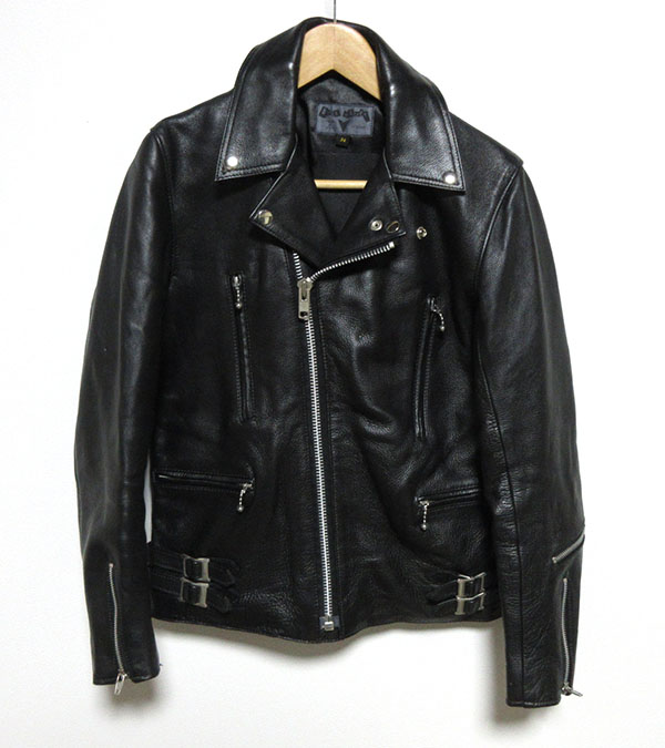 BLACK MARKET ブラックマーケット ライトニング型 ダブルライダース 黒 34 ルイスレザー666schott