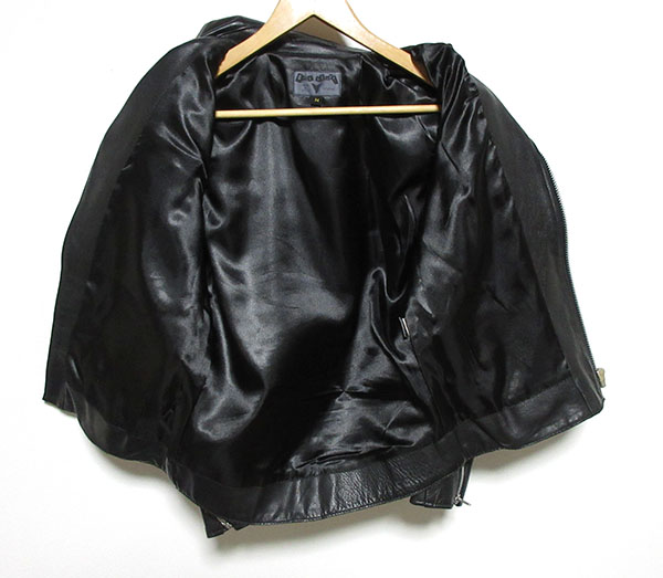 BLACK MARKET ブラックマーケット ライトニング型 ダブルライダース 黒 34 ルイスレザー666schott