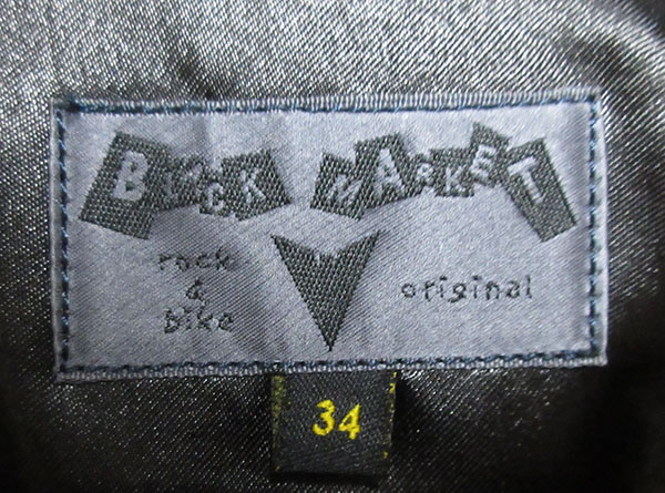 BLACK MARKET ブラックマーケット ライトニング型 ダブルライダース 黒 34 ルイスレザー666schott