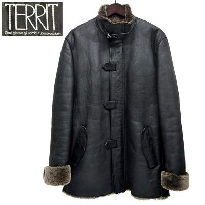 美品 定価12万 TERRIT テリット ラムレザー リアルムートン ハーフ 