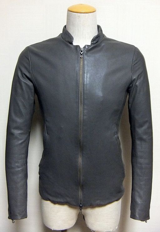 美品:MORGAN HOMME(モルガンオム).羊革ラムレザーシングルライダース 
