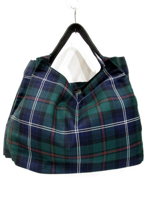 コムデギャルソン ハンドバッグ チェック グリーン 緑 グリーン