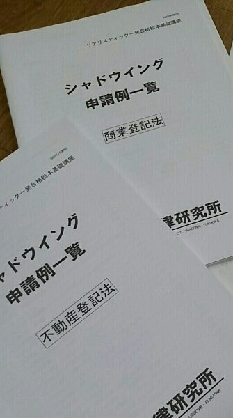 司法書士リアリスティック シャドウイング不登記・商登記の申請例一覧