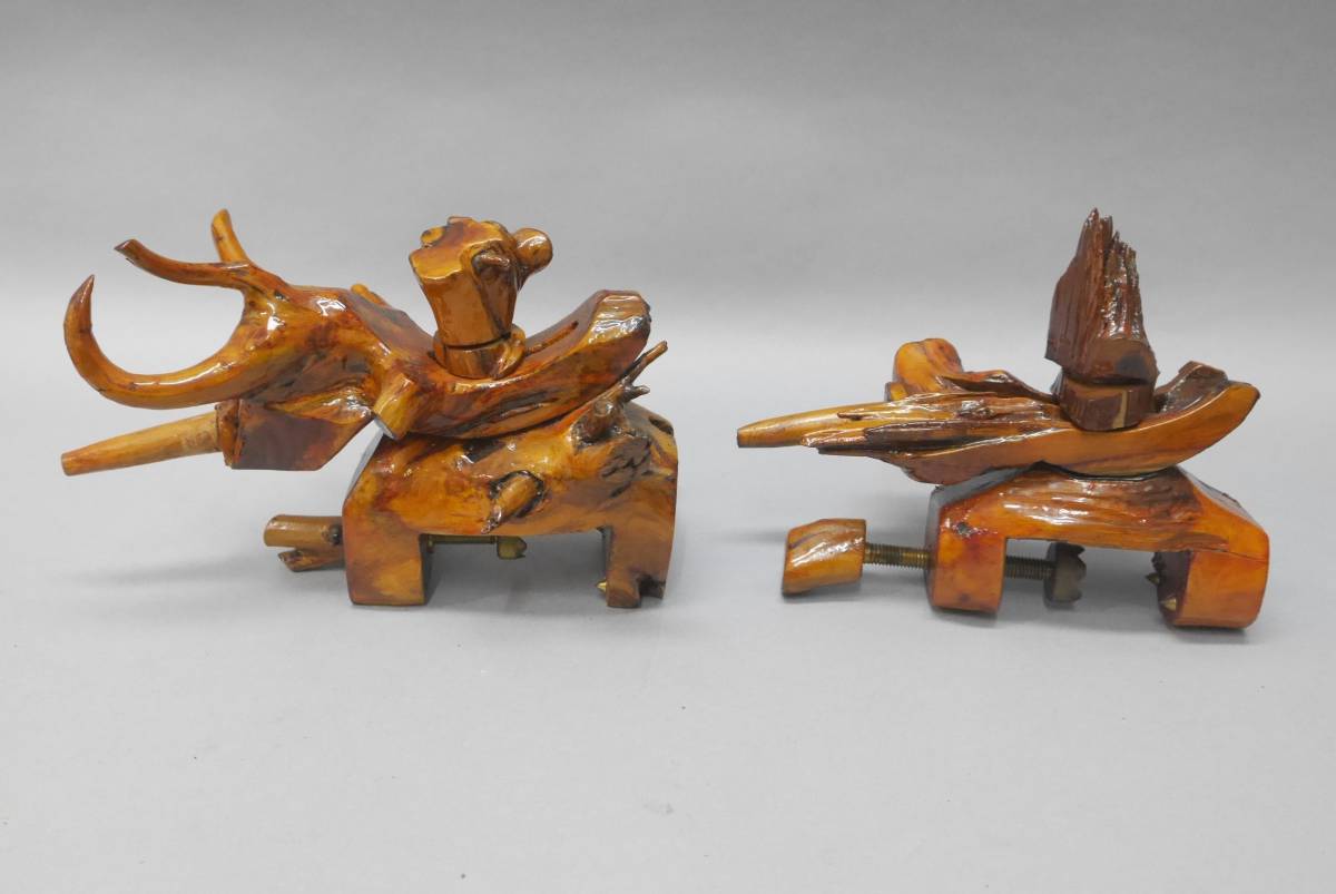 44 ヘラブナ釣り 手作り 竿掛 竿受 木製 2個セット