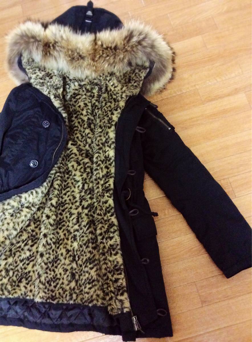 ◇送1020◇USED【 moussy マウジー 】ラクーン ファー◇ブラック 黒 