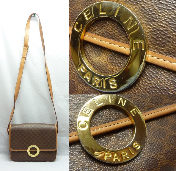 セリーヌCELINE オールド セリーヌ CELINE マカダム ショルダーバッグ 