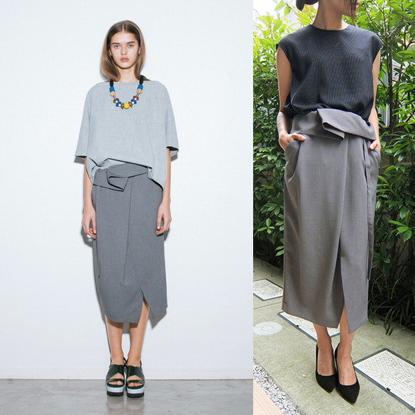 LOOK掲載☆完売 ENFOLD 16AW ソフトクロス ドローストリング スカート  