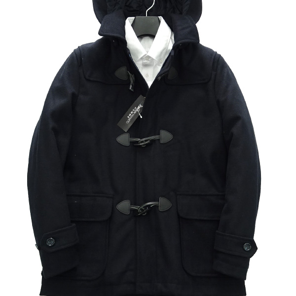 新品 カンサイヤマモトオム ウールメルトン中綿ダッフルコートM濃紺★J27785 KANSAI YAMAMOTO HOMME メンズ