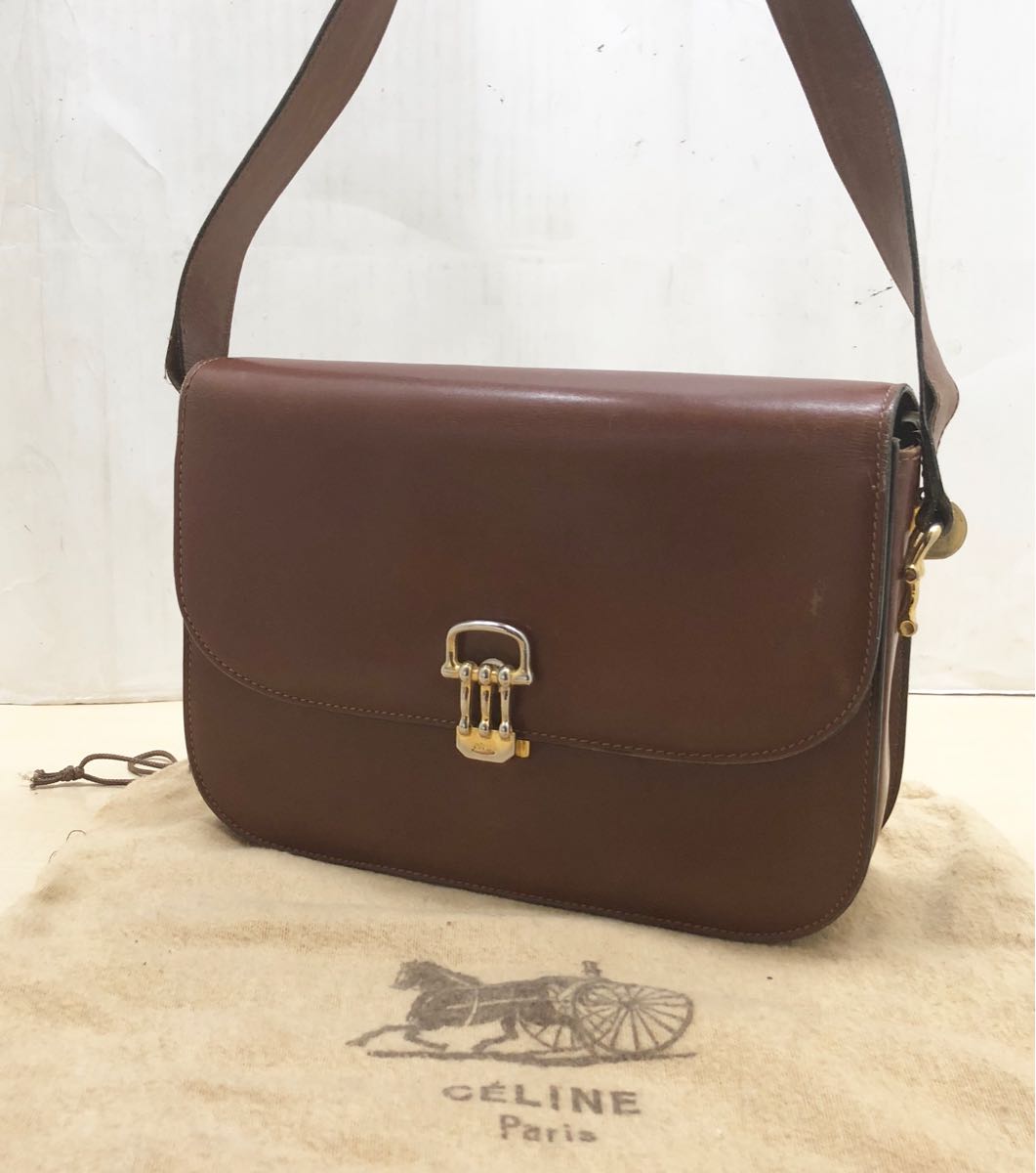 CELINE ブラウン ショルダーバッグ セリーヌ ショルダーバッグ 茶色