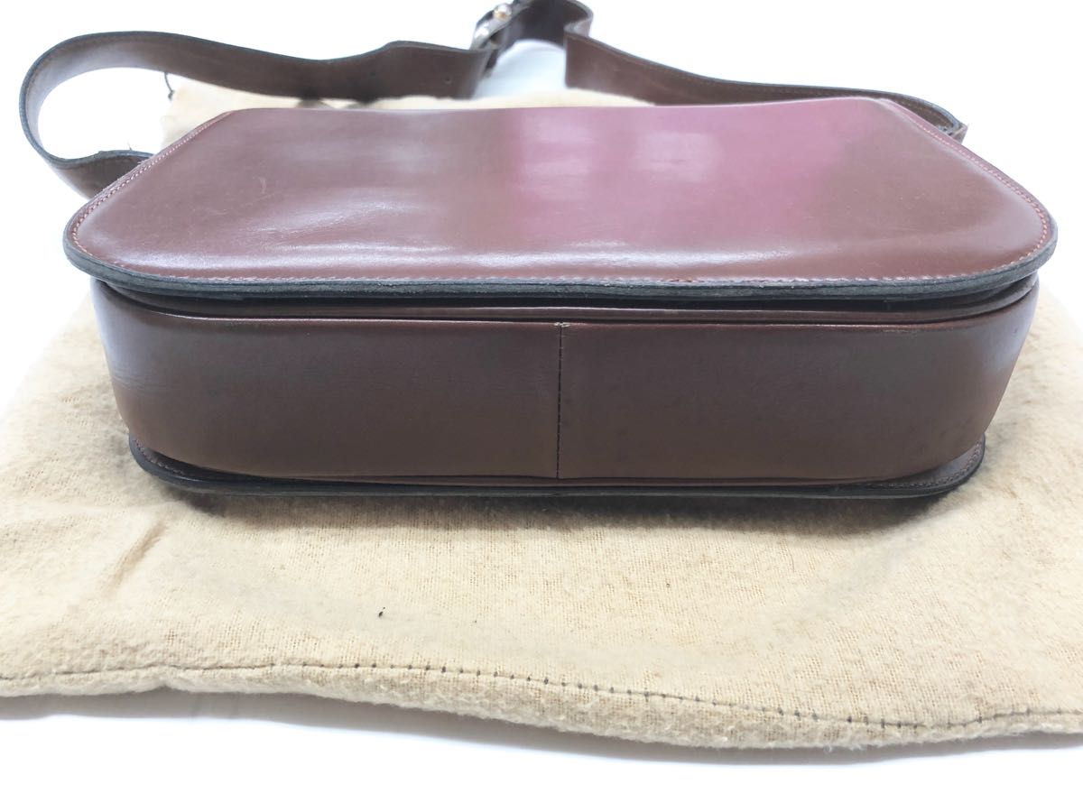 CELINE ブラウンレザーショルダーバッグ セリーヌ ショルダーバッグ 