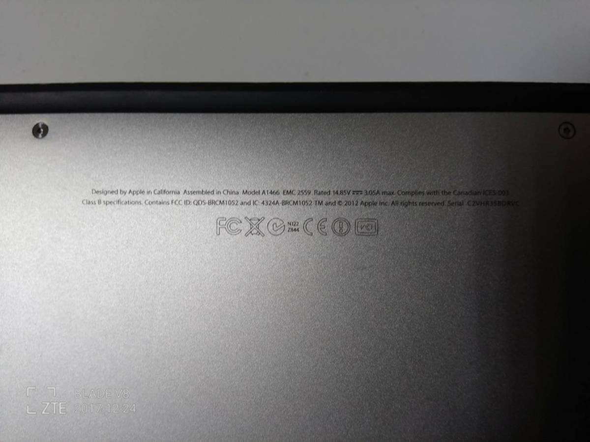 Mac book air 13.3インチ A1466 ジャンク