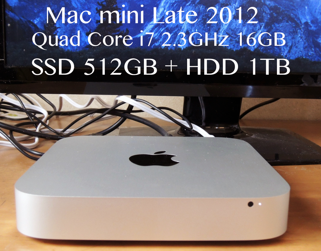 1TB SSD 搭載 Mac mini Late 2012 MD388J/A Core i7 4コア 2.6GHz