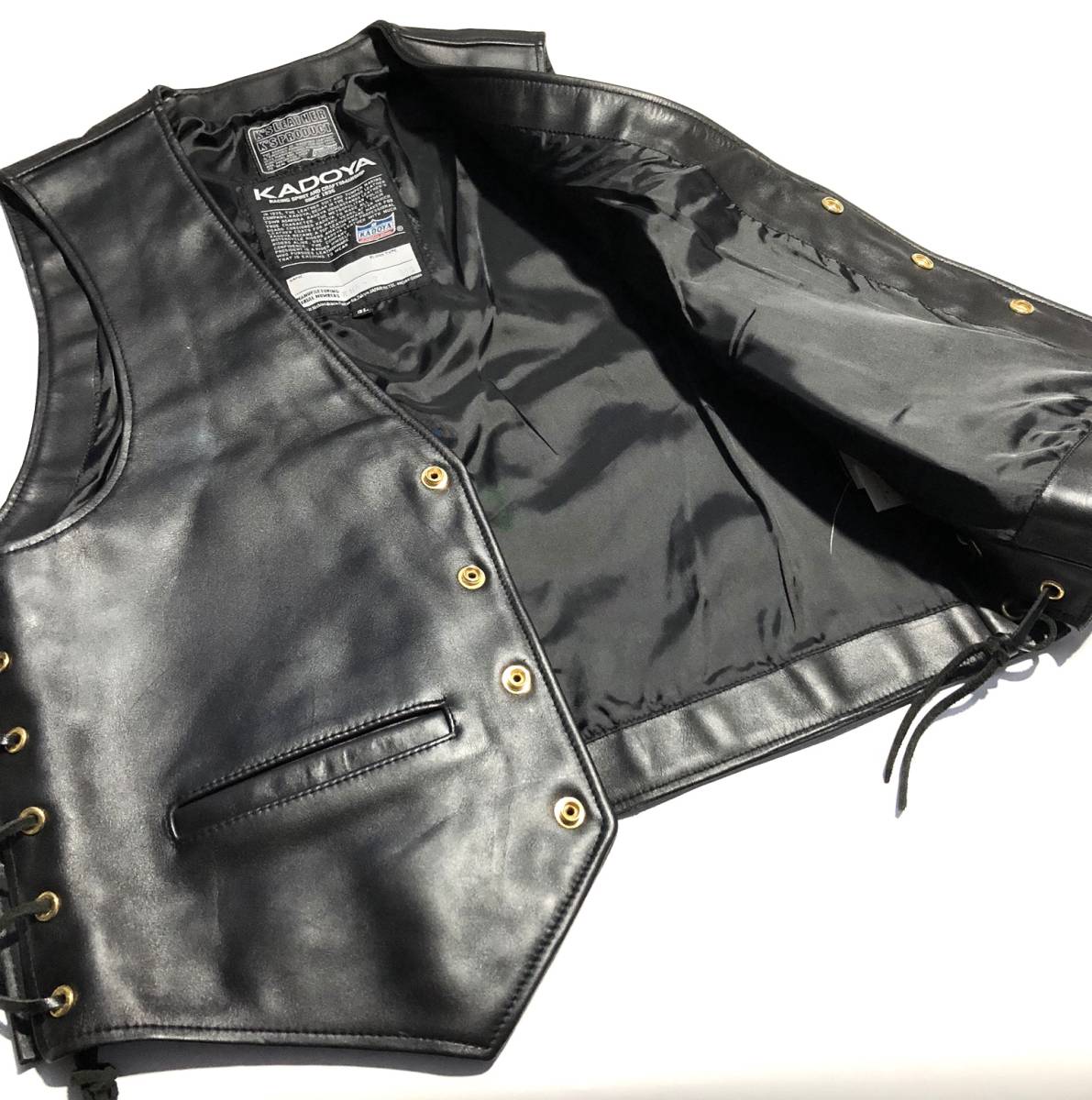 美品 KADOYA カドヤ ZA-VEST レザーベスト 3L 牛革 K