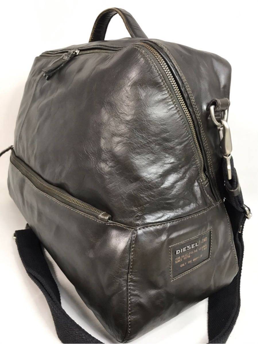 DIESEL 大型ボストンバッグ 2way Black leather ディーゼル（1）本革2wayボストンバック 【公式通販】