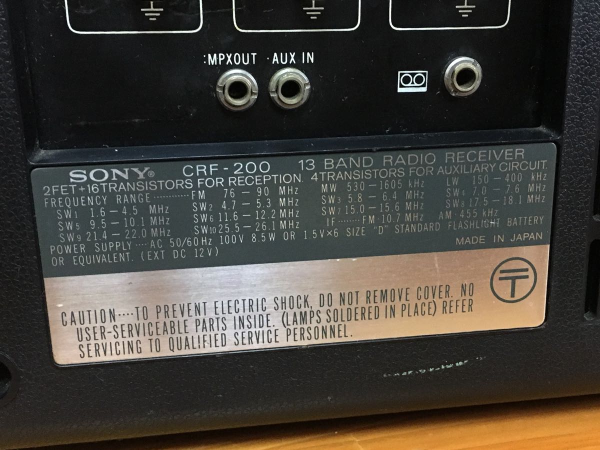 CRF-200 SONY BCLラジオ WORLD ソニー ZONE SONYソニー 0 AM⁄SW⁄FM
